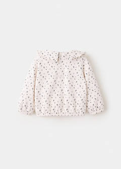 Floral sweatshirt with baby collar — Ecru 3