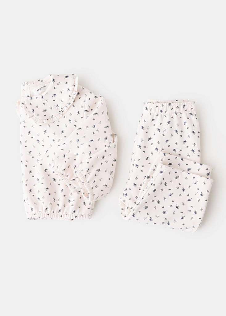 Floral sweatshirt with baby collar — Ecru