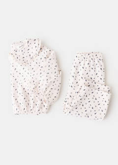 Floral sweatshirt with baby collar — Ecru 4