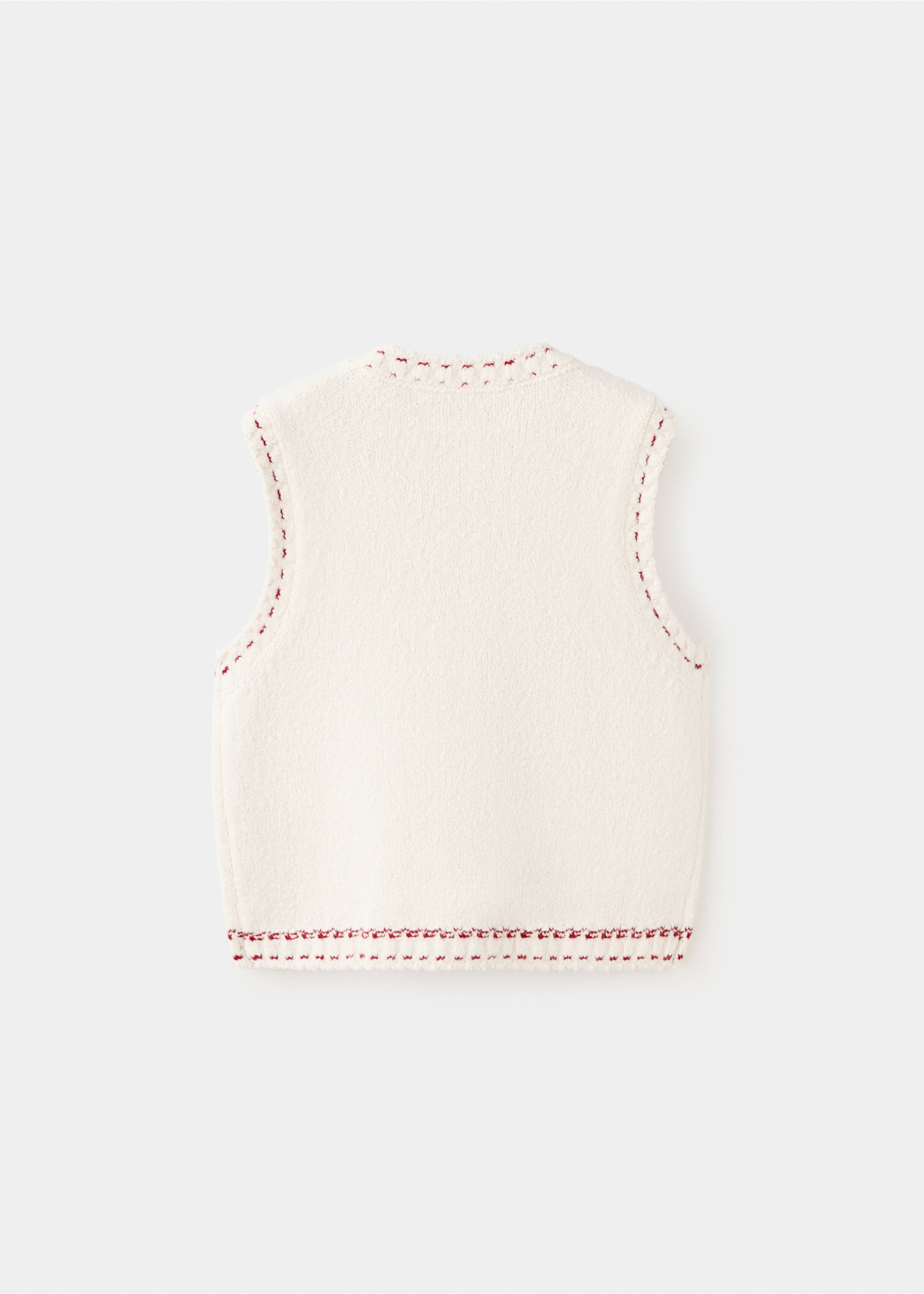 Gilet maille avec surpiqûre - Verso de l’article, Écru. Ref: 37076338-00.