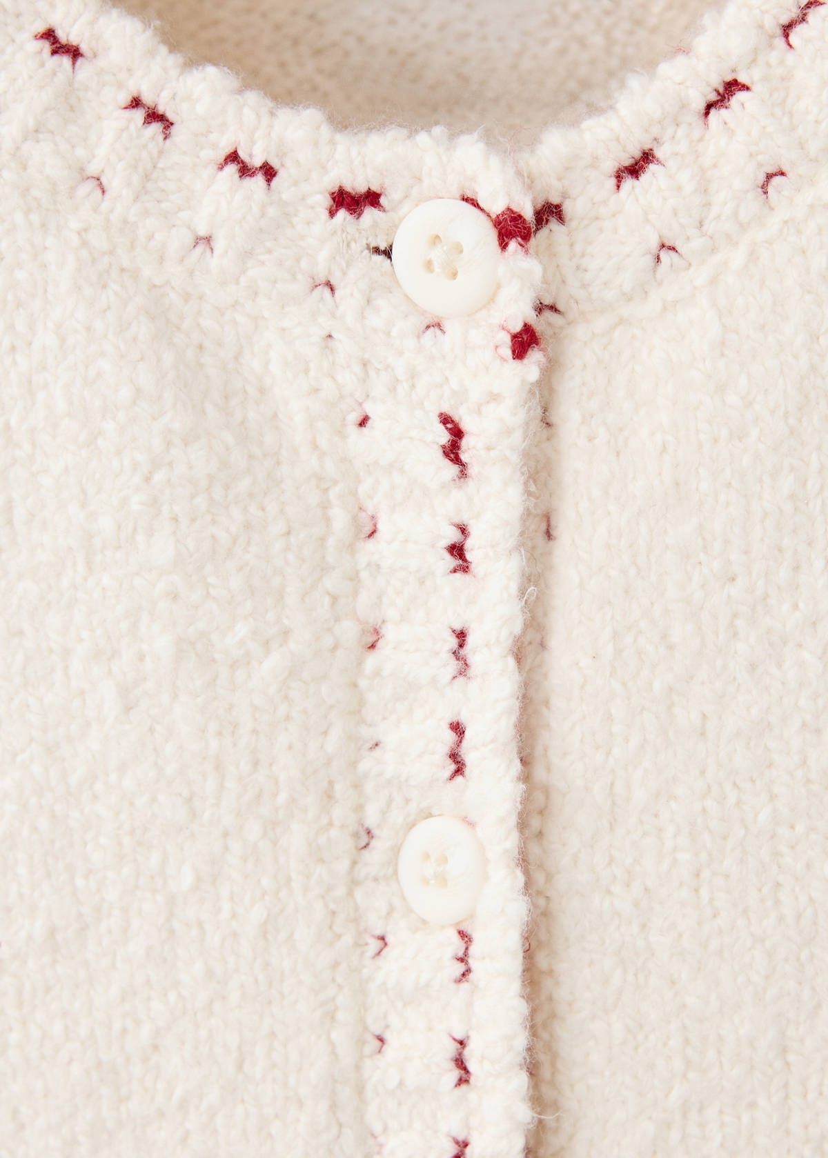 Knitted waistcoat with topstitching detail — Ecru