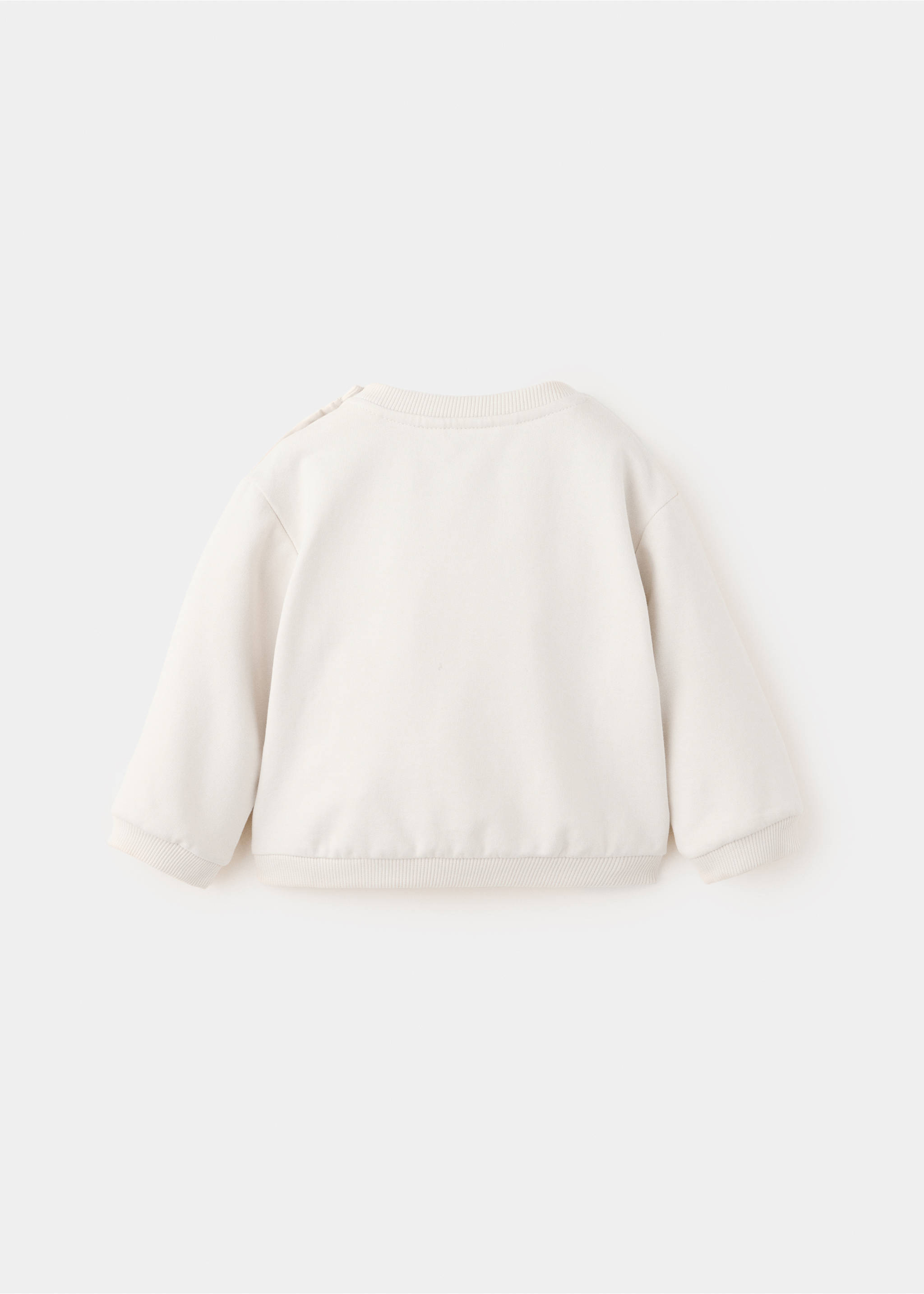 Cotton sweatshirt with textured print - Reverse of the article, Ecru. Ref: 37076339-00.