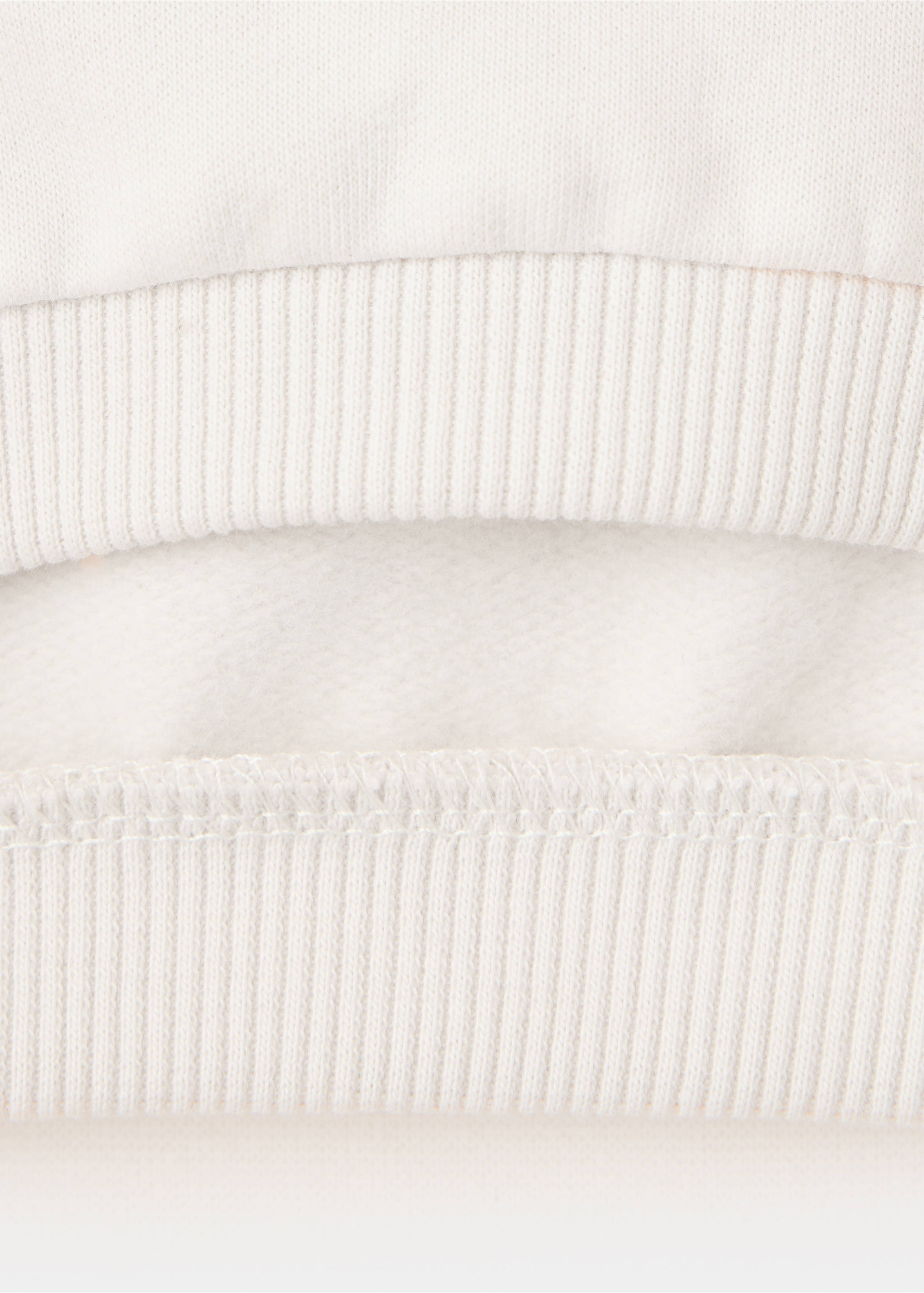 Cotton sweatshirt with textured print - Details of the article 0, Ecru. Ref: 37076339-00.