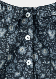 Long-sleeved floral romper — Petrol Blue 5