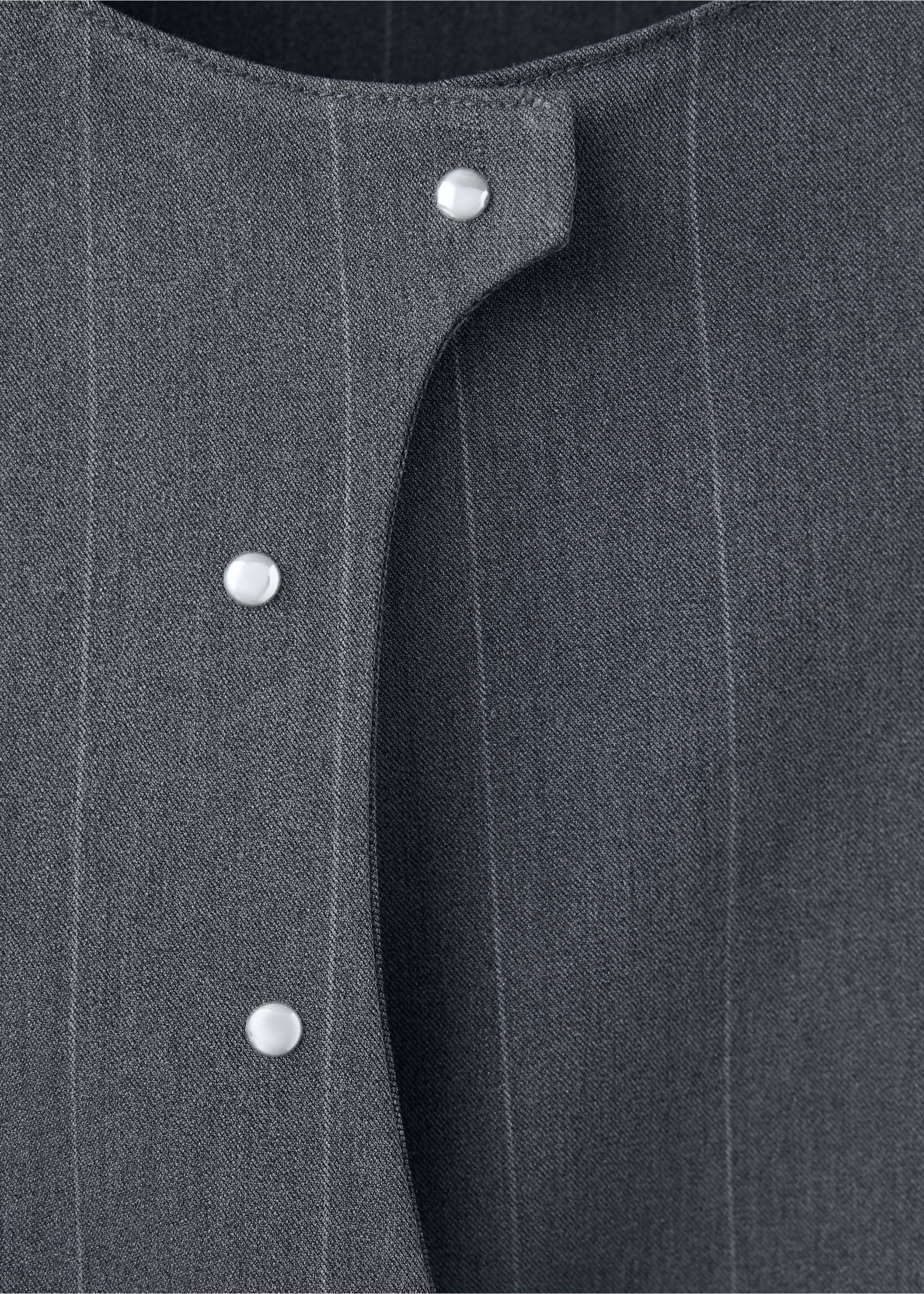 Pinstripe waistcoat with button detail - Details of the article 0, Grey. Ref: 37076341-00.