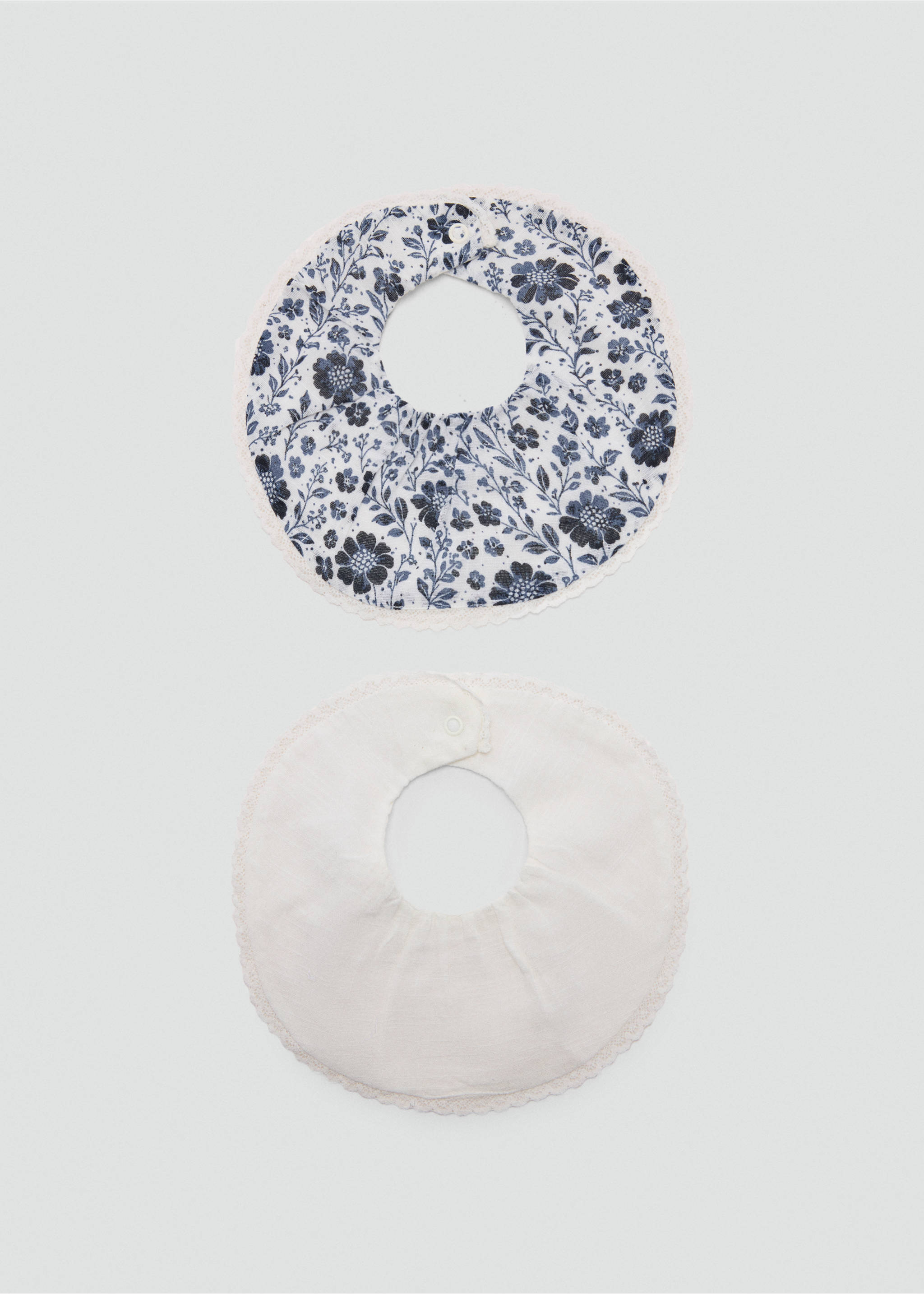 Set of 2 cotton bibs in assorted colours - Article without model, Off White. Ref: 37076344-00.