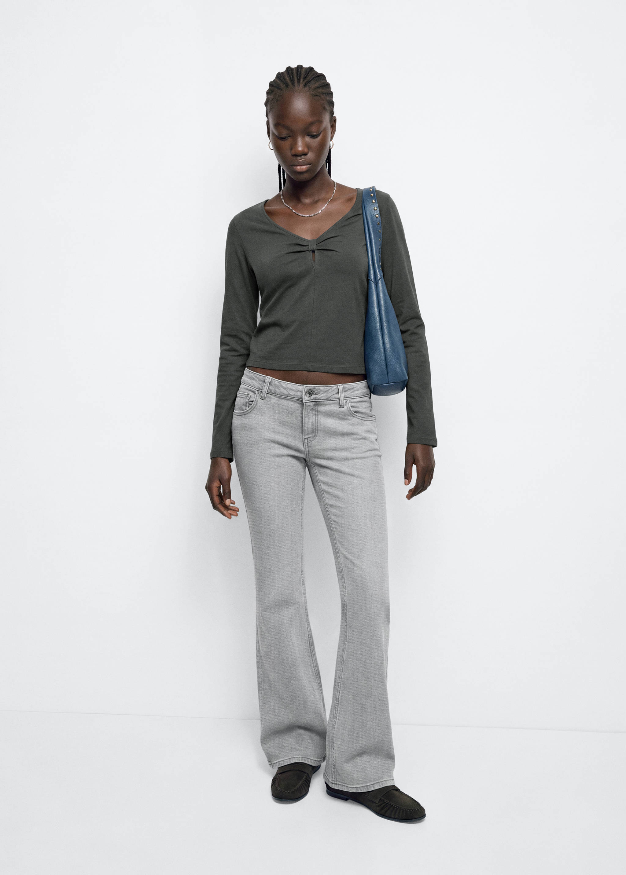 Cotton t-shirt with knot detail - General plane