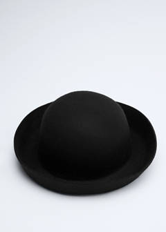 100% wool hat with turned-up brim — Black 4