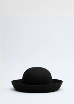 100% wool hat with turned-up brim — Black 3
