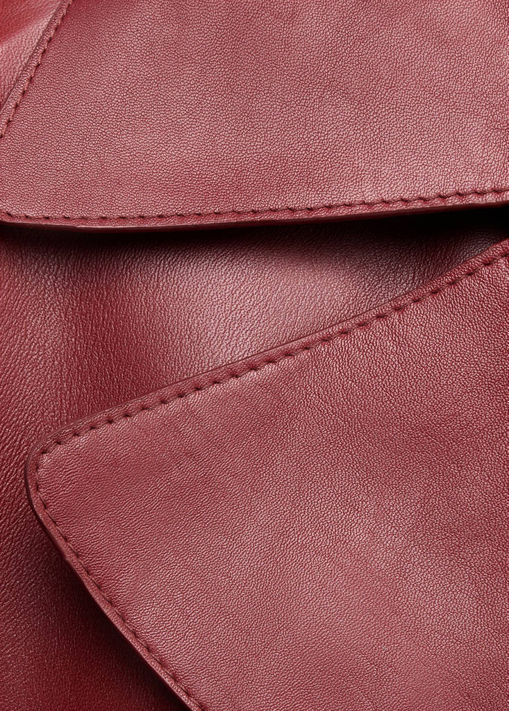Crop leather trench coat with belt - thumbnail 7