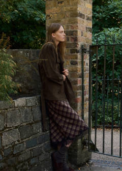 Suede jacket with belt — Khaki 2