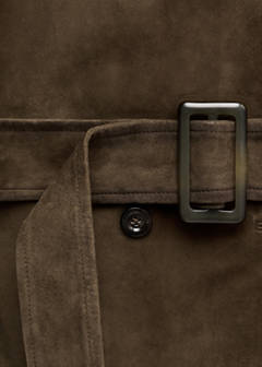 Suede jacket with belt — Khaki 7