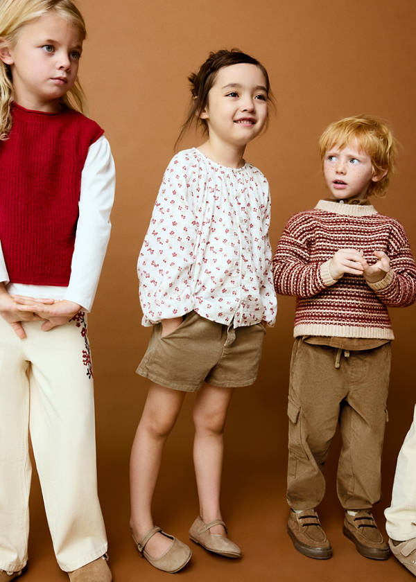 Corduroy shorts with a tie waist — Medium Brown