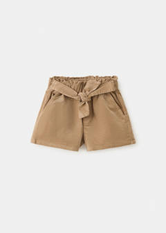 Corduroy shorts with a tie waist — Medium Brown 2