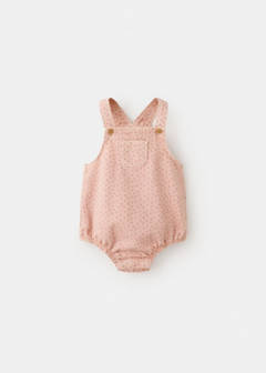 Polka dot denim dungarees — Pastel Pink 2