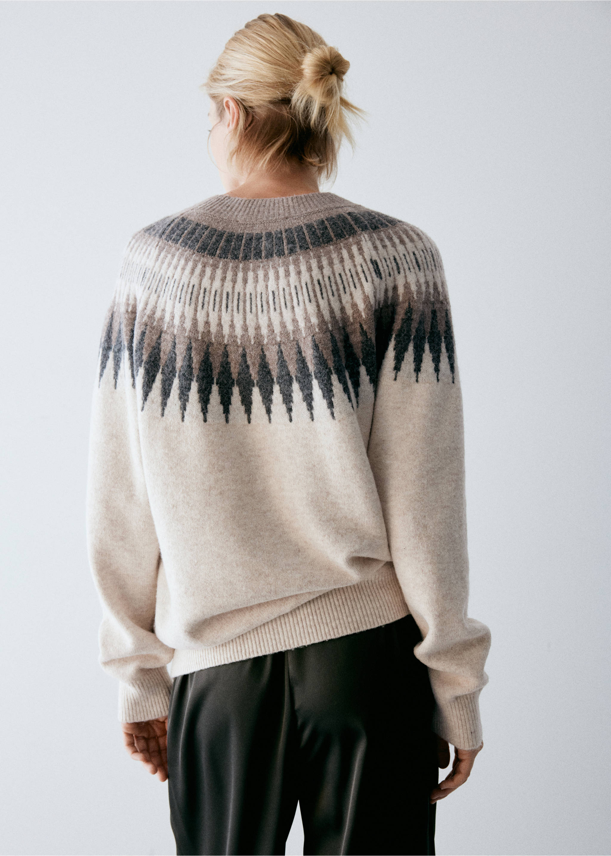 Jersey pyjama knit round neck - Reverse of the article, Medium Brown. Ref: 37076353-00.