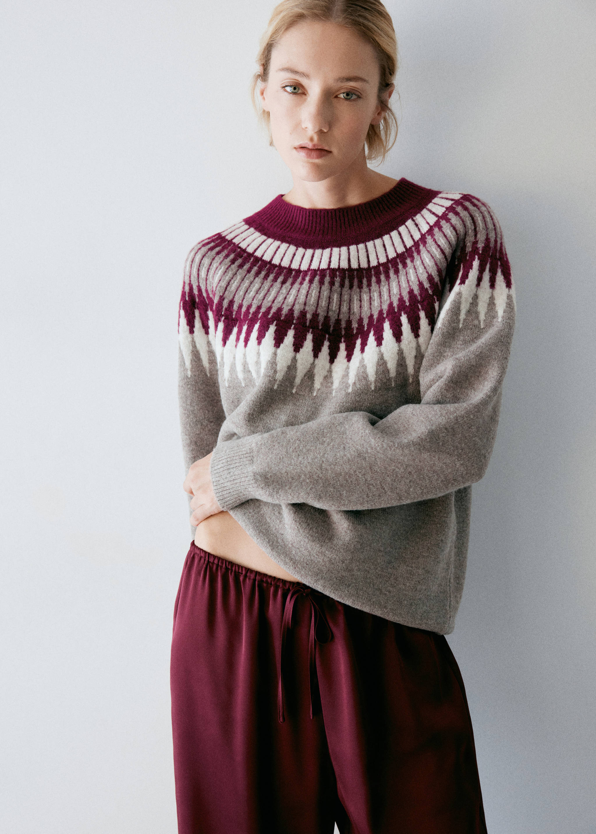 Jersey pyjama knit round neck - Medium plane