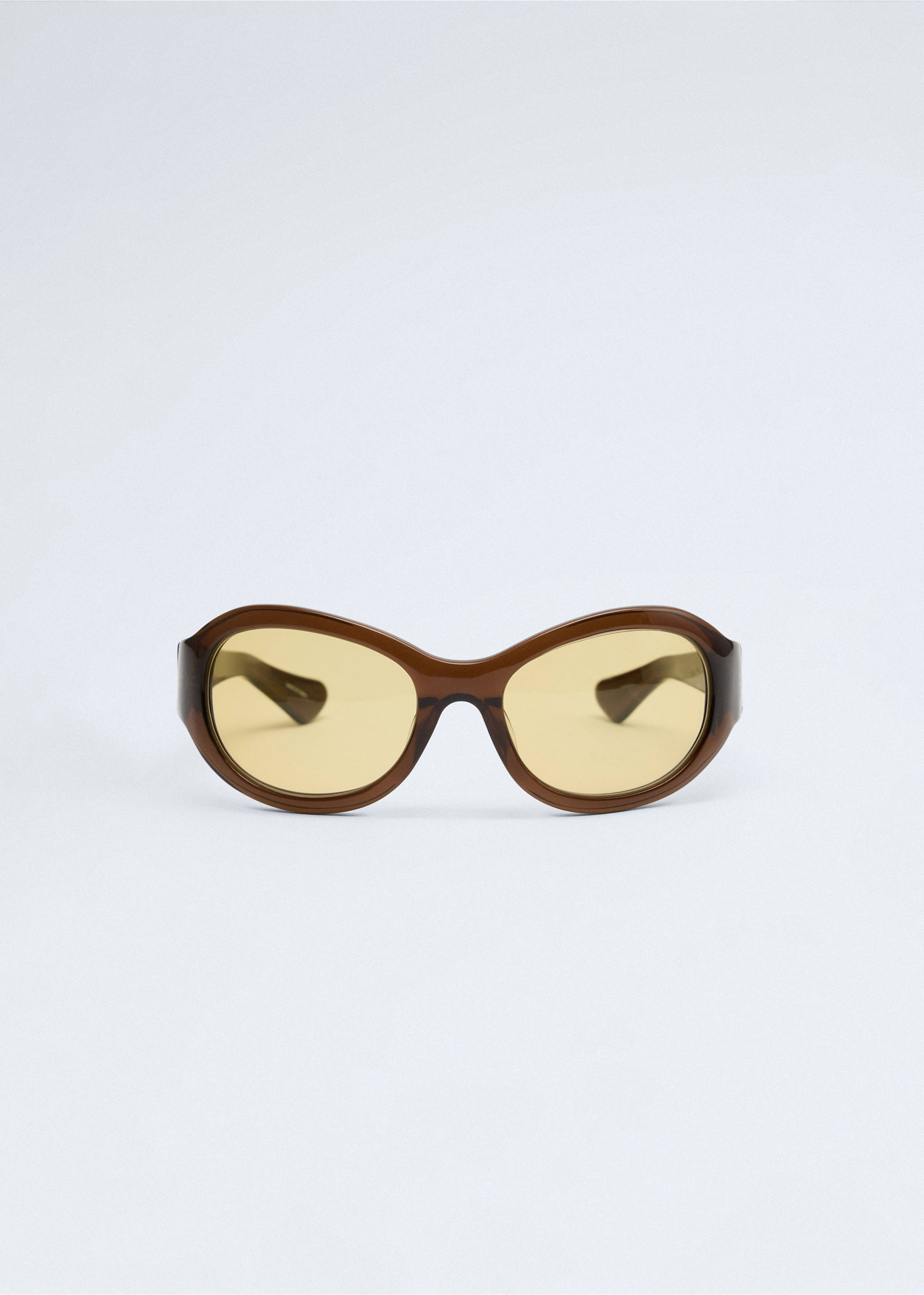 Oval-frame sunglasses - Article without model, Brown. Ref: 37076355-00.
