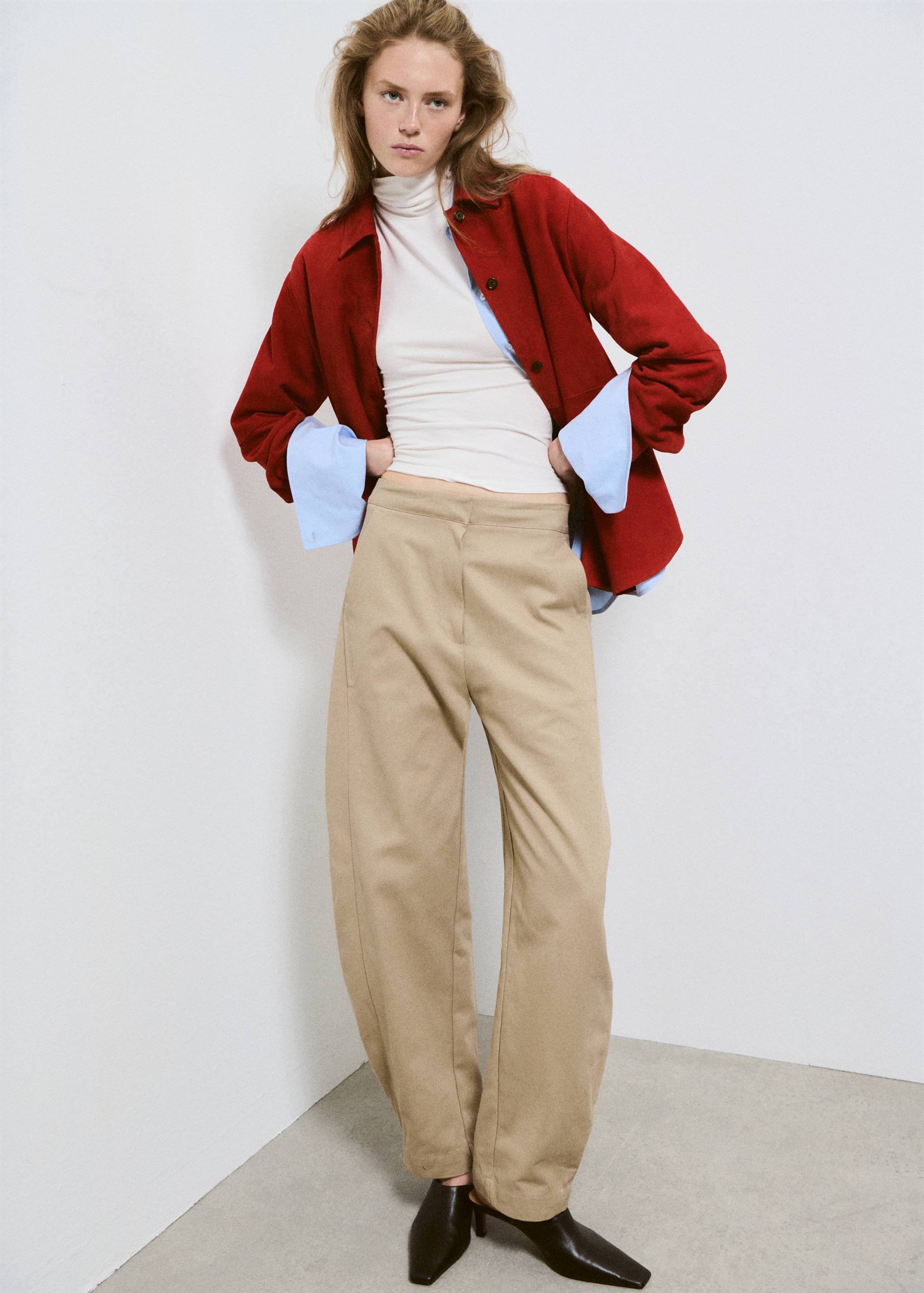 Oversized suede shirt - General plane