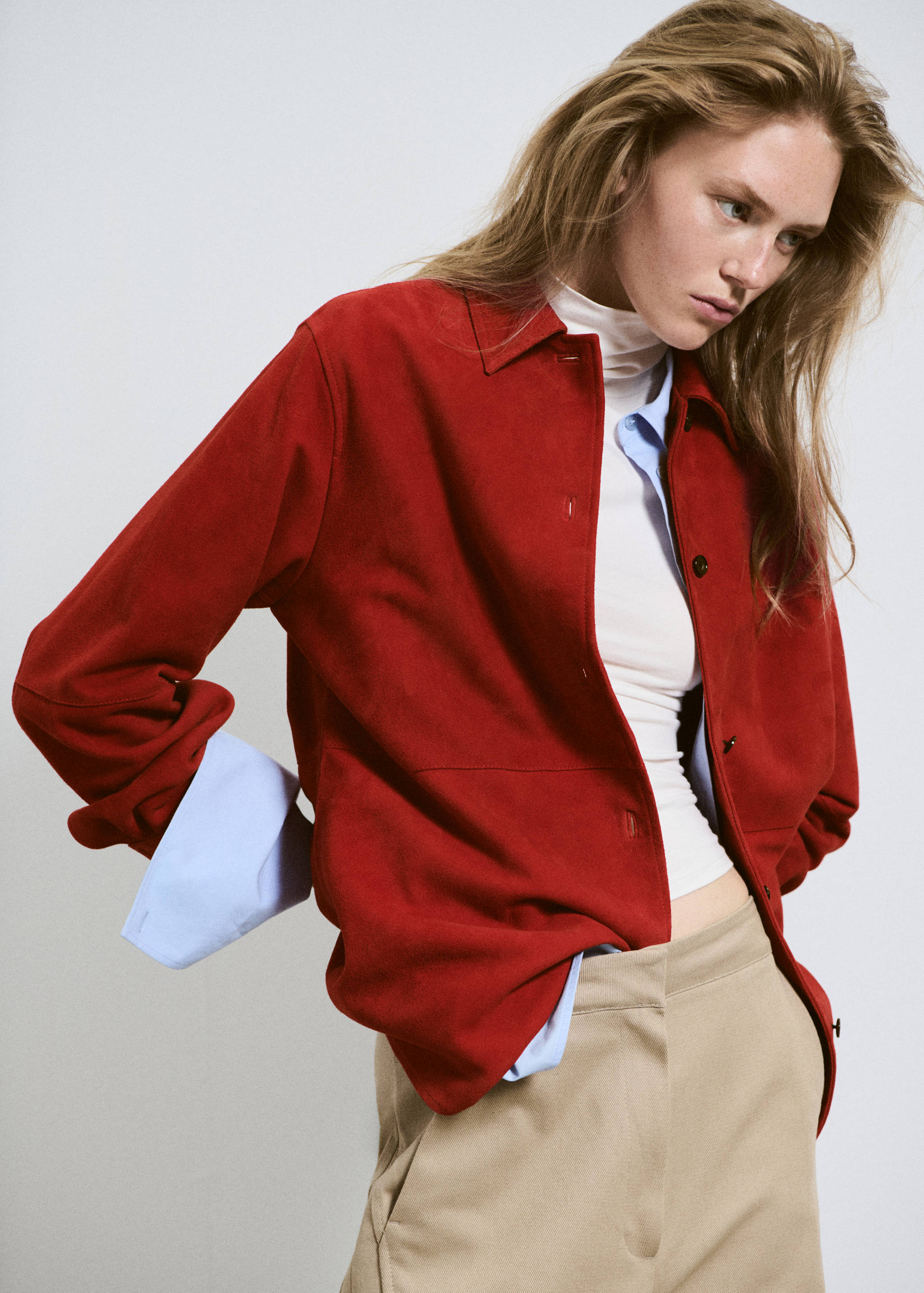 Oversized suede shirt - Medium plane