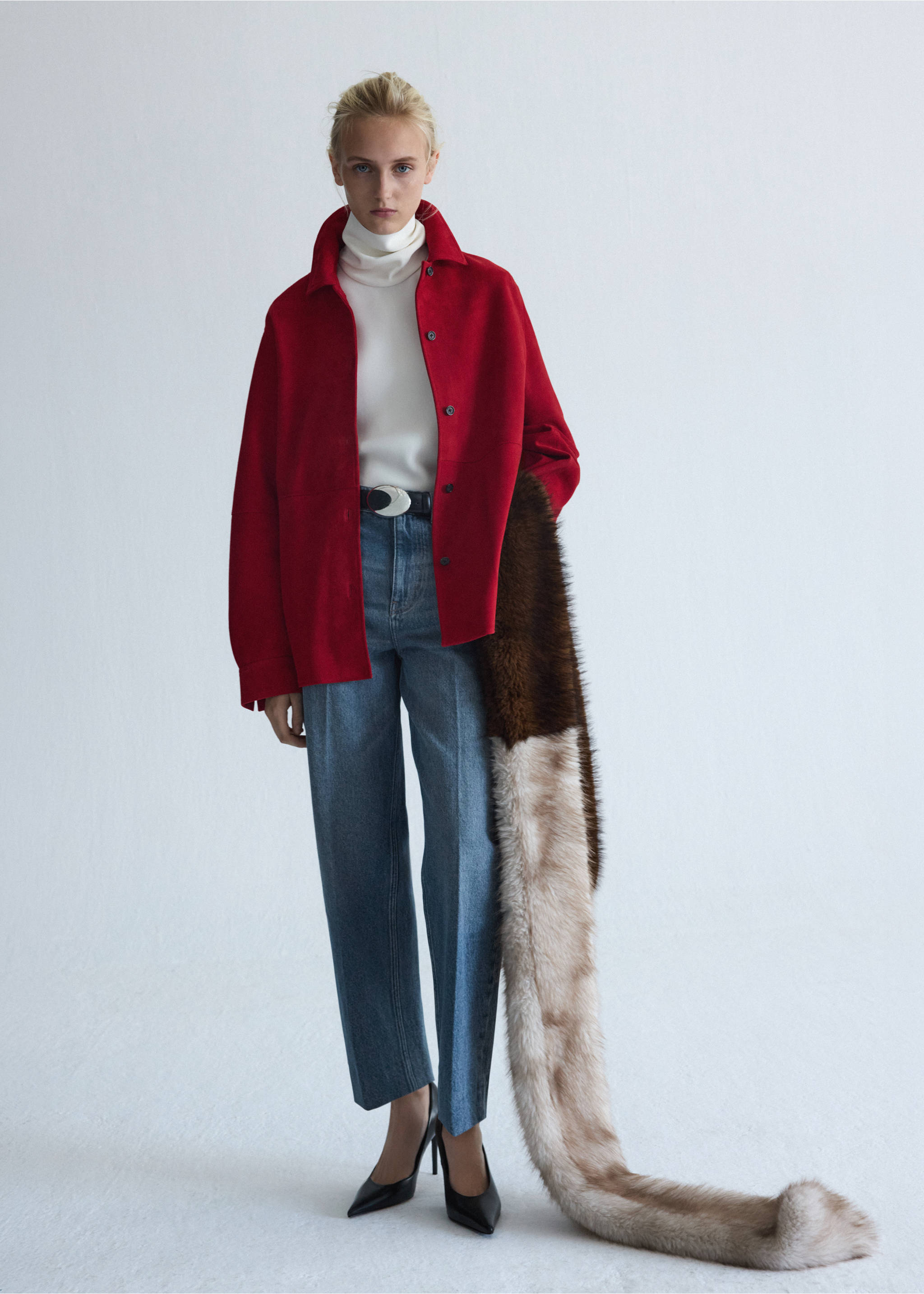 Oversized suede shirt - General plane, Red. Ref: 37076356-01.