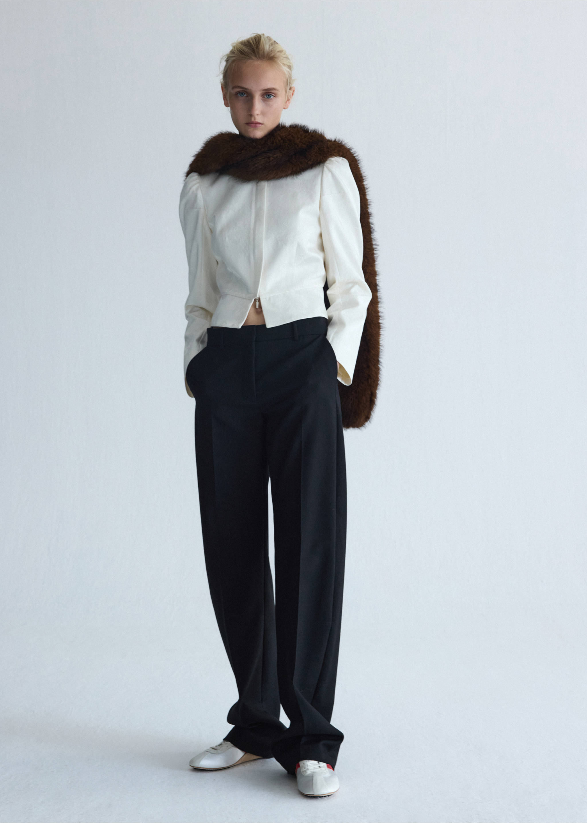 Faux-fur scarf - General plane, Brown. Ref: 37076358-00.