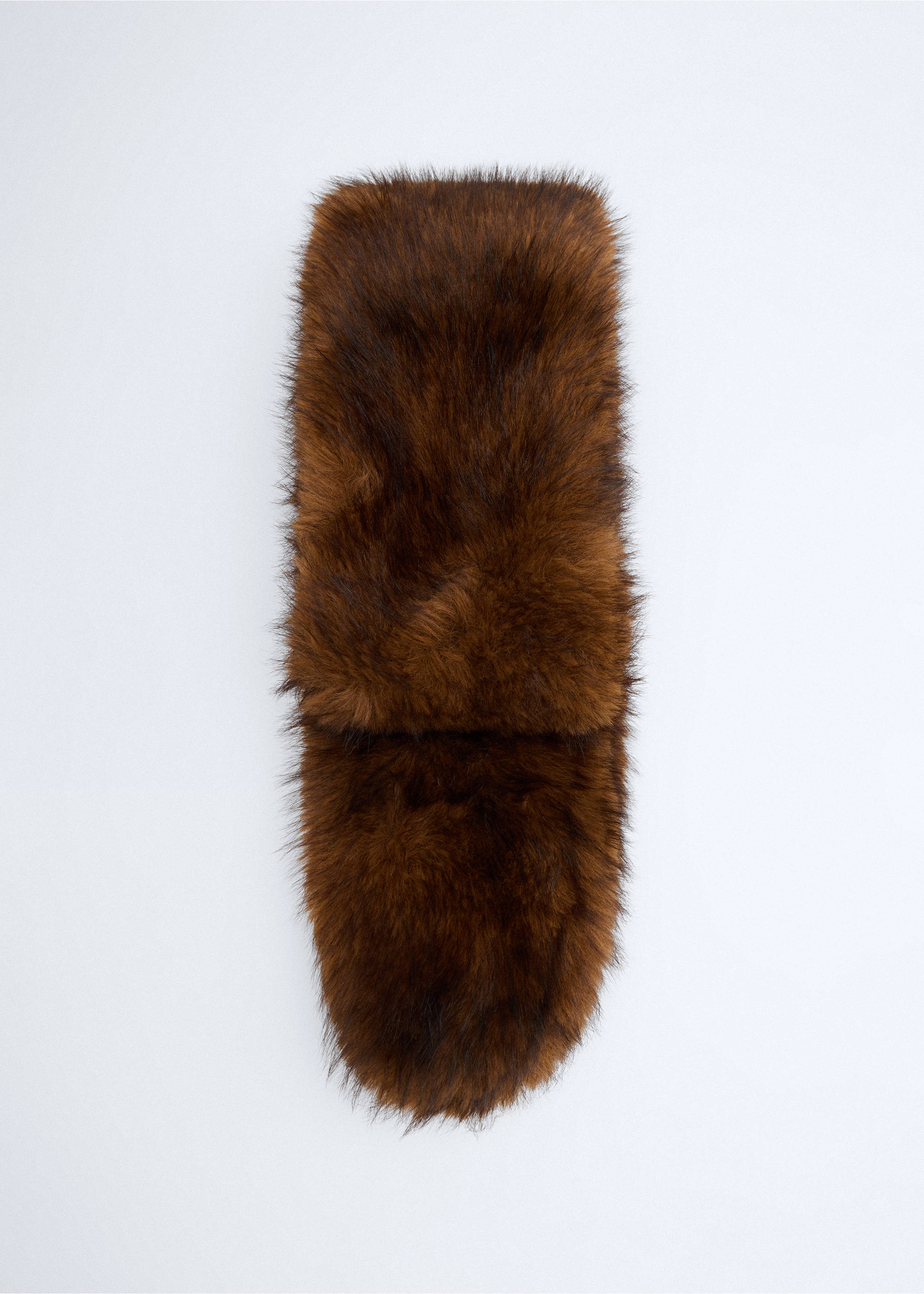 Faux-fur scarf - Article without model, Brown. Ref: 37076358-00.