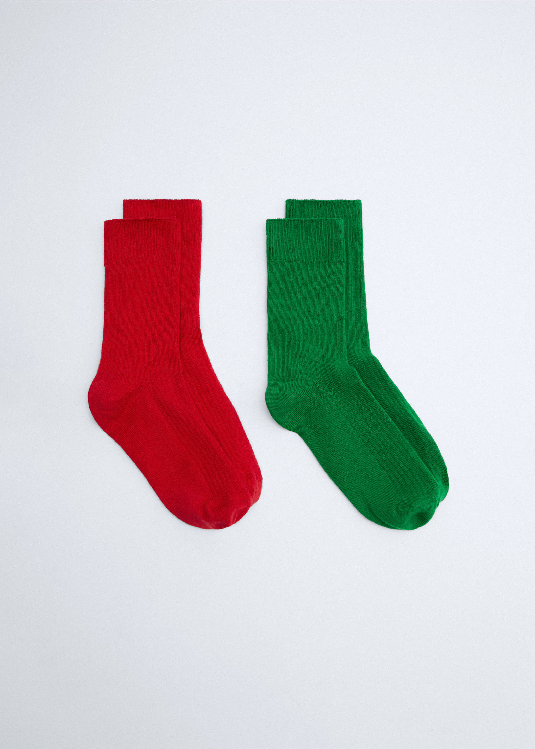 Ribbed socks pack - Article without model, Red. Ref: 37076359-00.