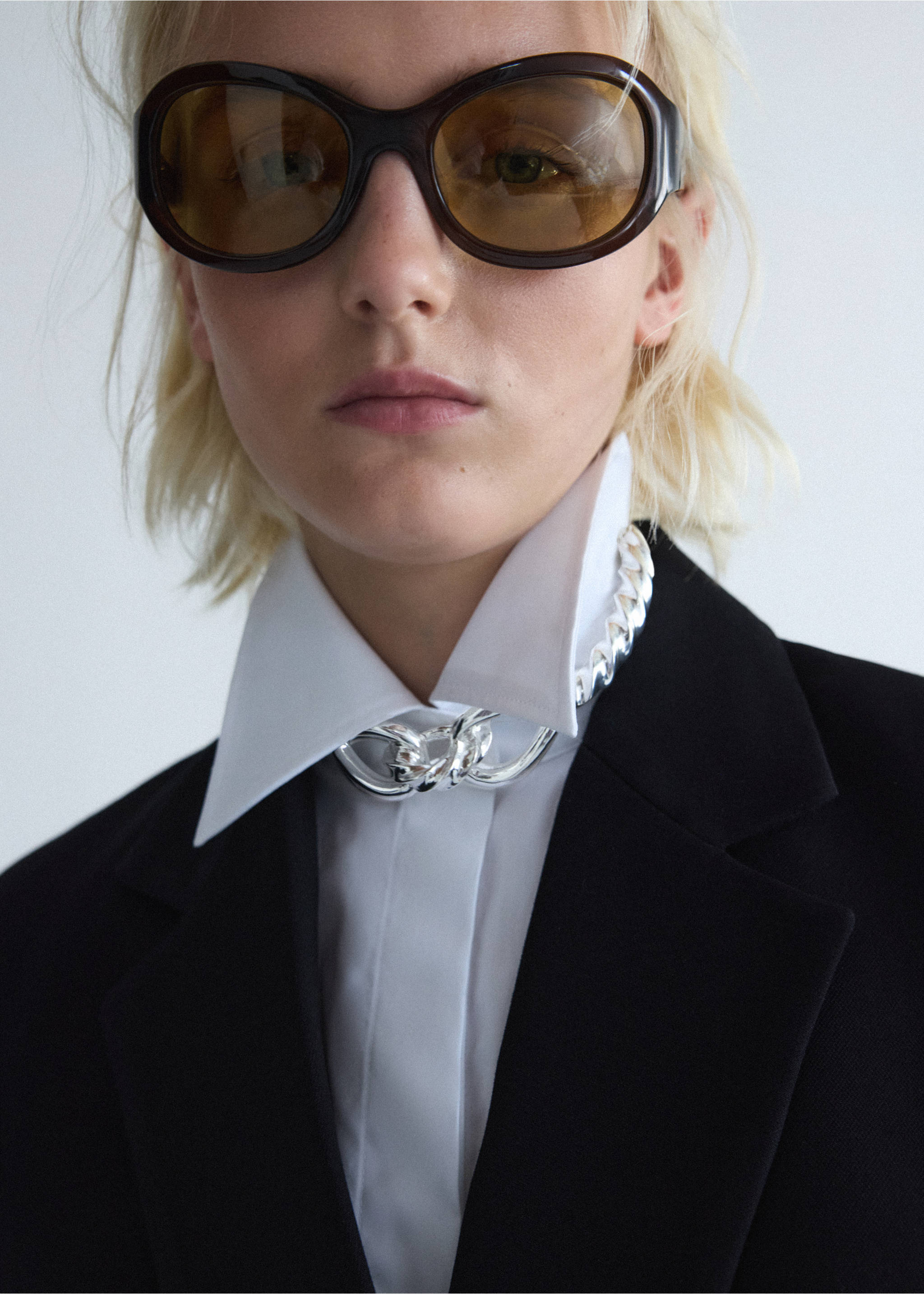 Knot choker necklace - Details of the article 9, Silver. Ref: 37076361-00.