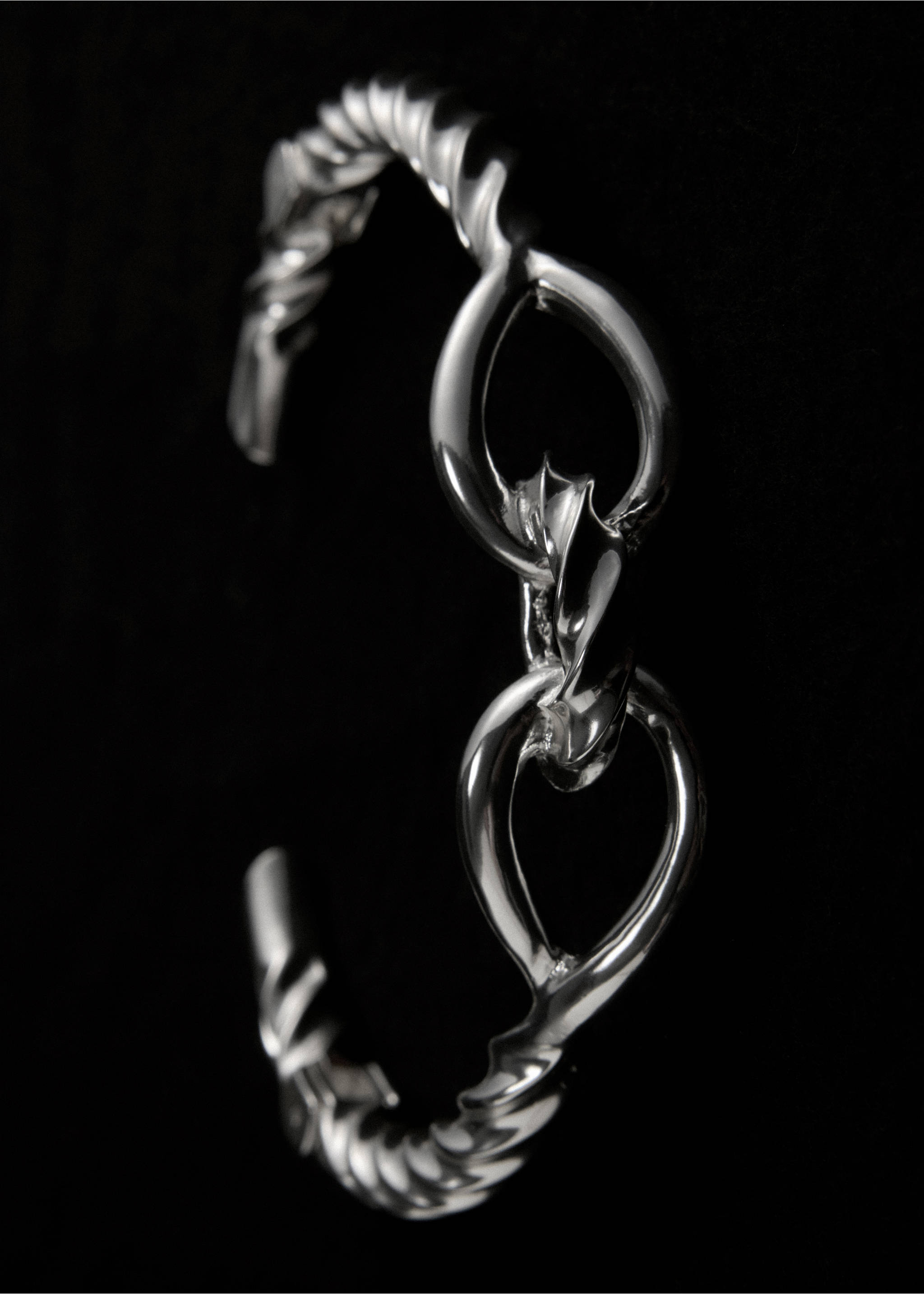 Knot choker necklace - Details of the article 5, Silver. Ref: 37076361-00.