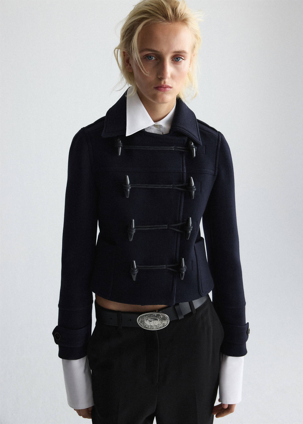 Wool duffle coat — Dark Navy