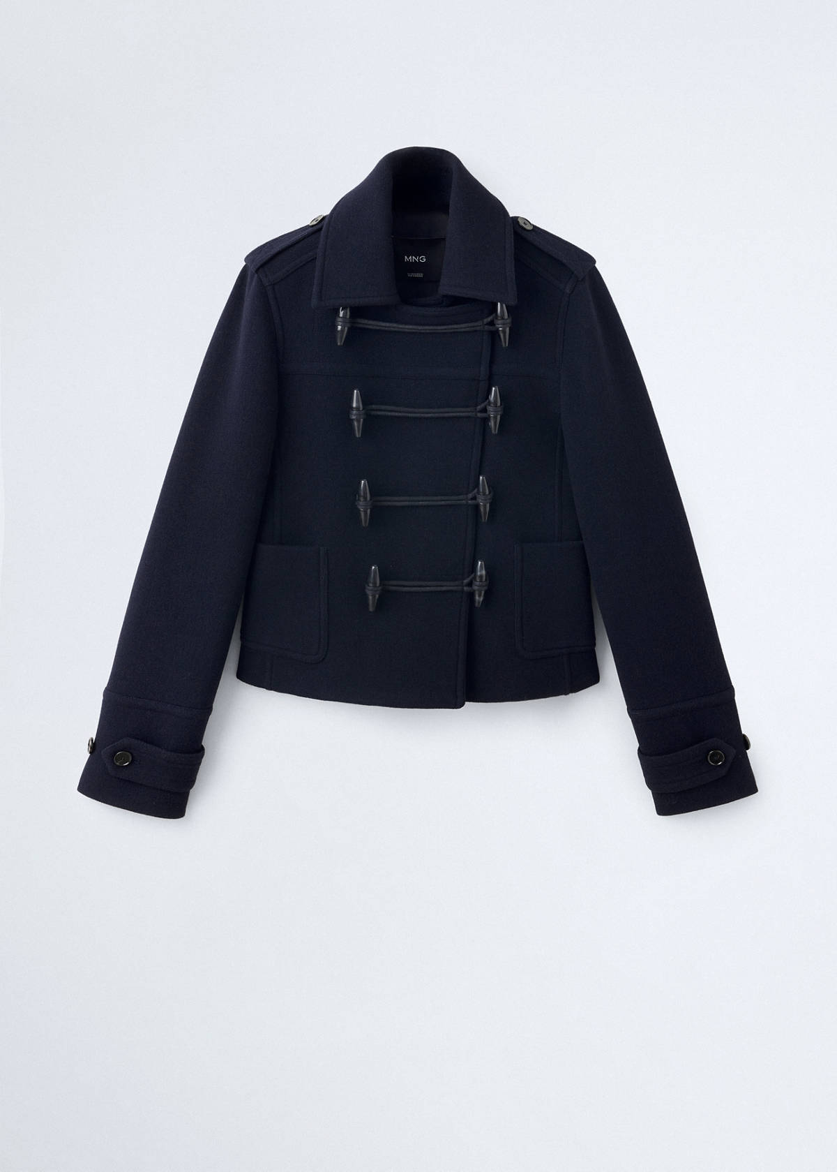 Wool duffle coat — Dark Navy