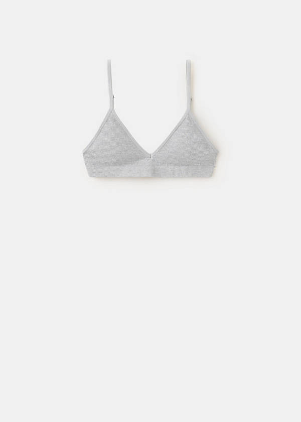 Essential triangle bra — Medium Heather Grey