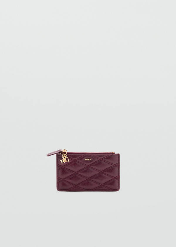 Padded metallic coin purse — Cherry