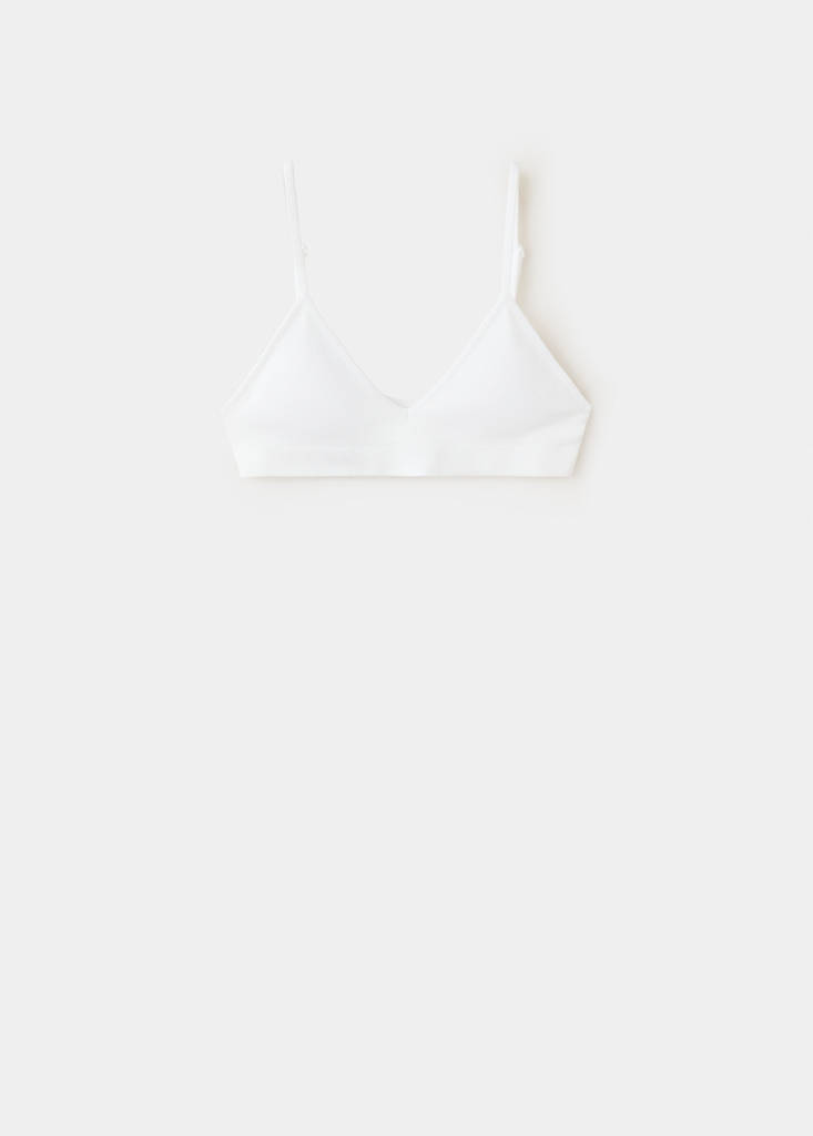 Trójkątny biustonosz basic złamana biel - Teen - XS - MANGO TEEN
