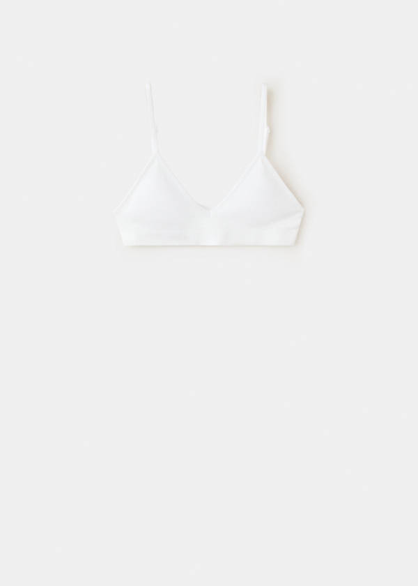 Essential triangle bra — Off White
