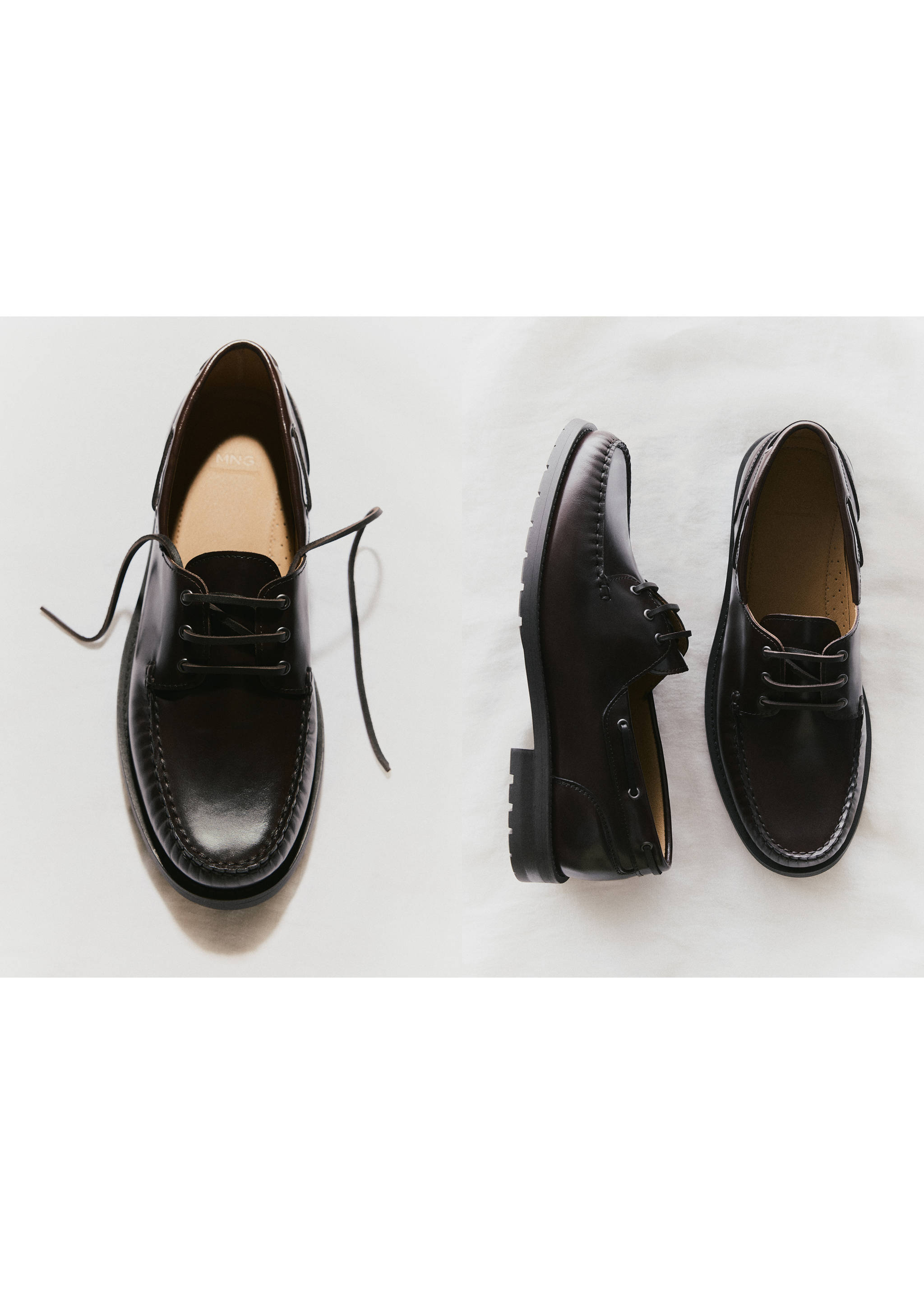 Leather deck shoe - Panoramic plane, Brown. Ref: 37076368-00.