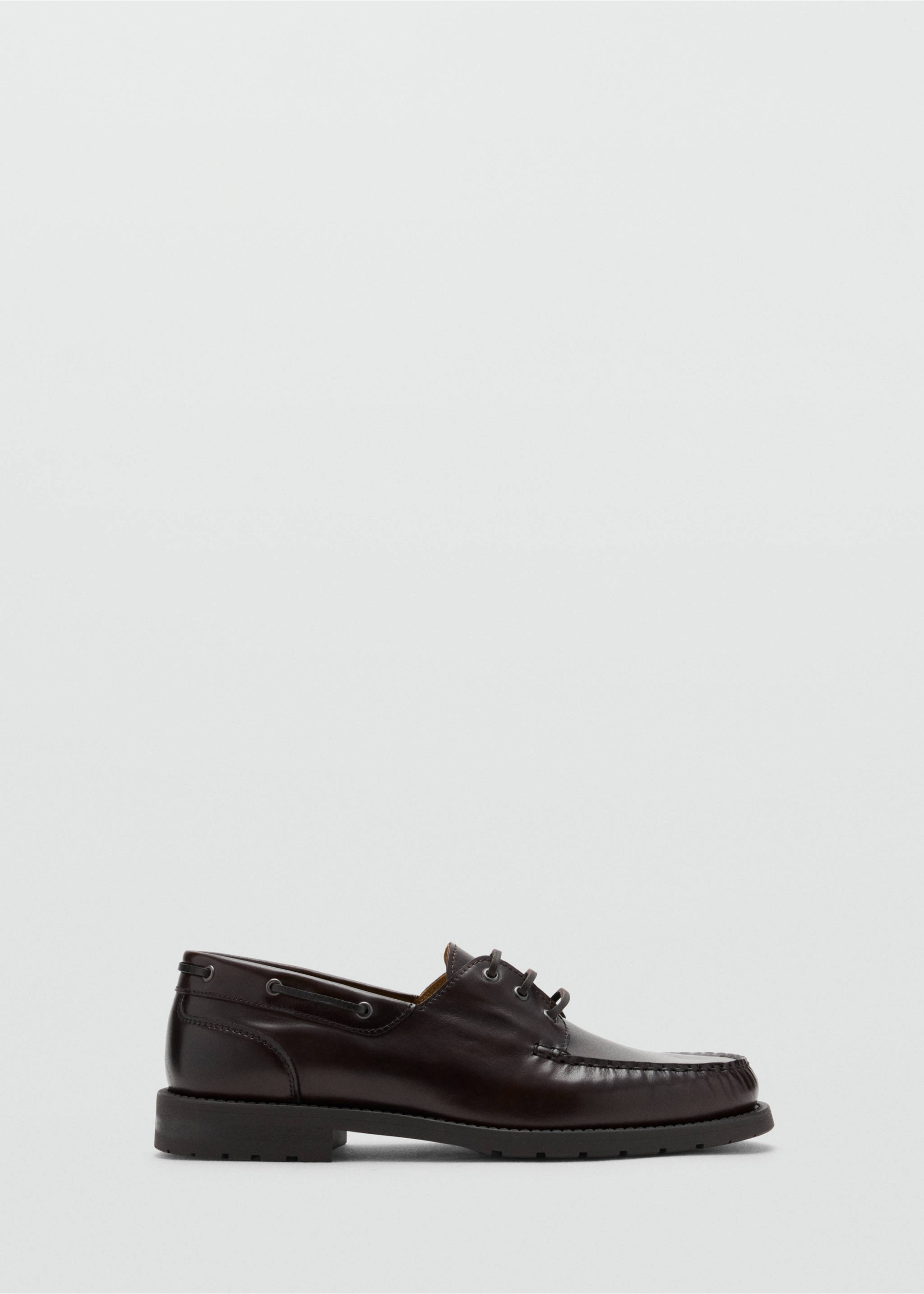 Leather deck shoe - Article without model, Brown. Ref: 37076368-00.