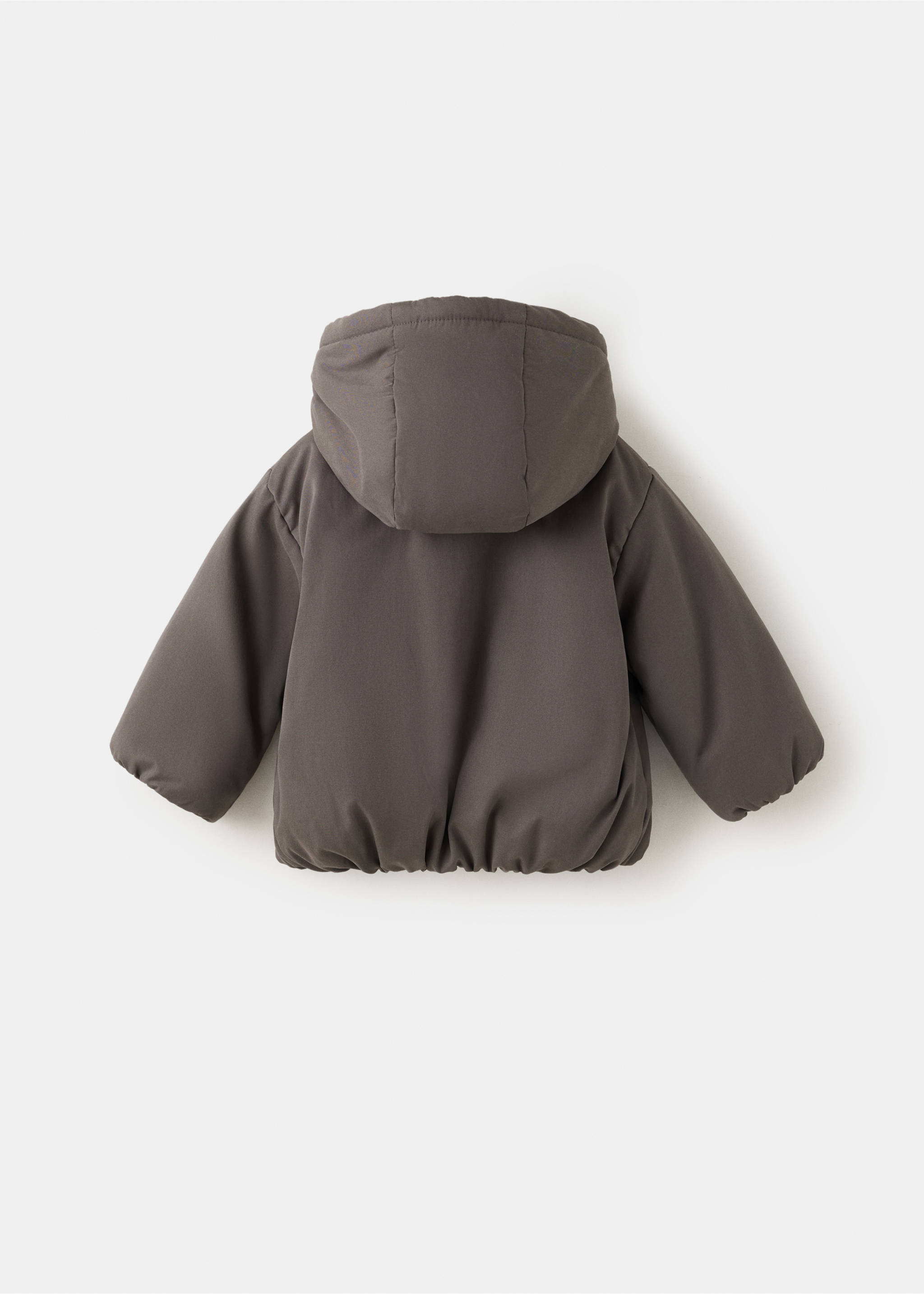 Padded coat with fur lining - Reverse of the article, Chocolate. Ref: 37076721-00.