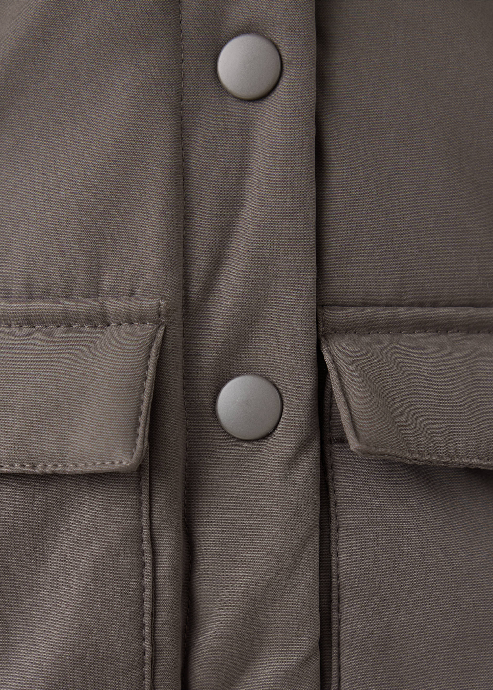 Padded coat with fur lining - Details of the article 8, Chocolate. Ref: 37076721-00.