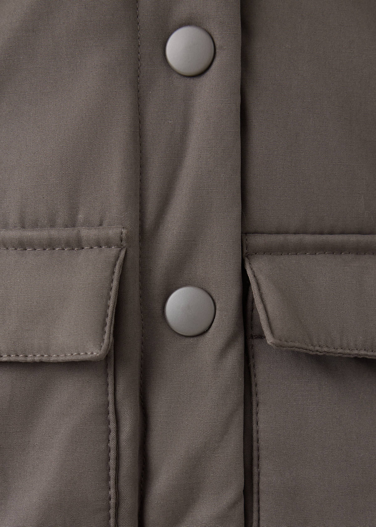 Padded coat with fur lining — Chocolate