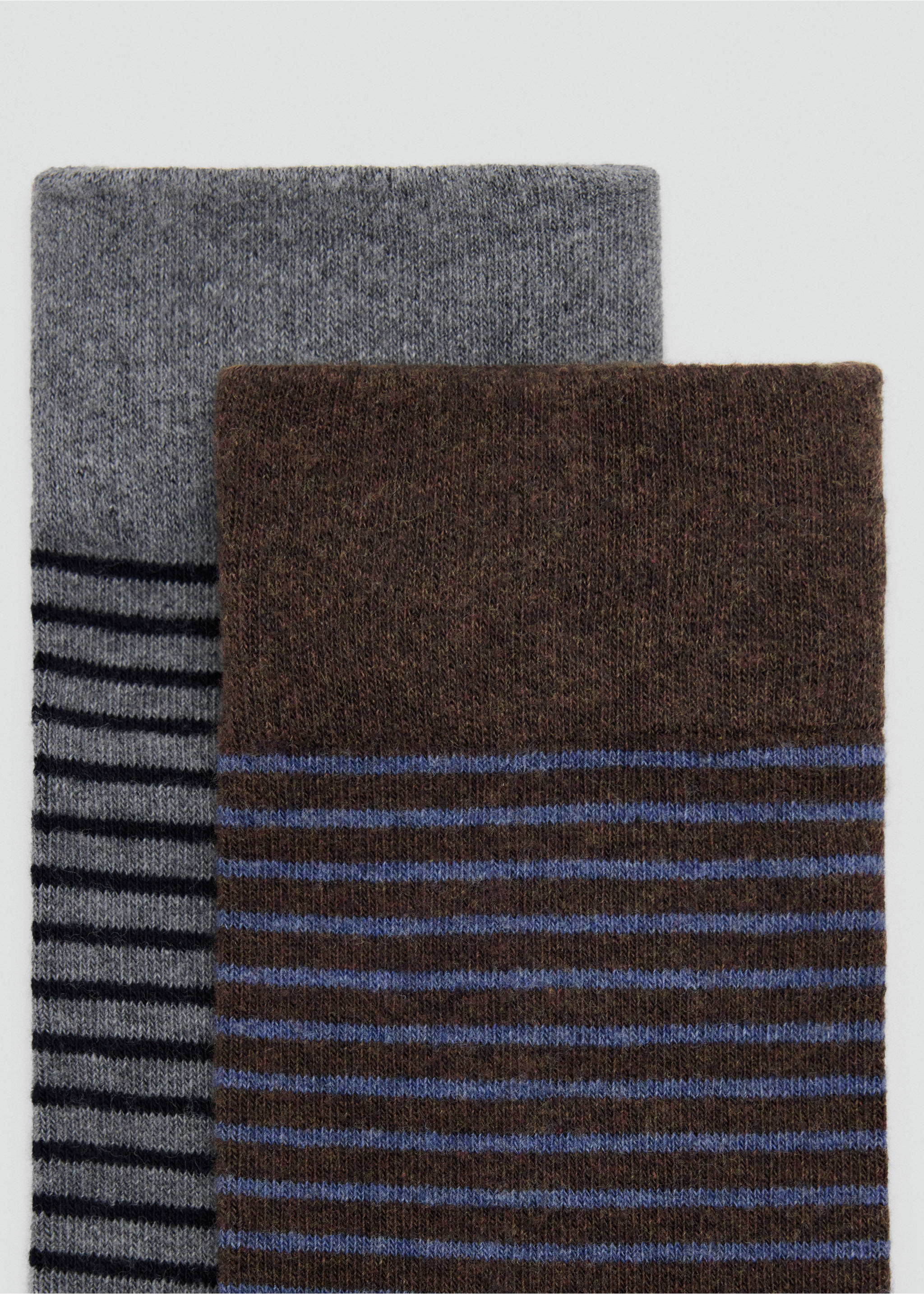 Pack of 2 striped cotton socks - Details of the article 8, Grey. Ref: 37076722-00.
