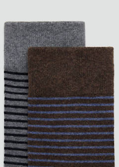 Pack of 2 striped cotton socks — Grey 2