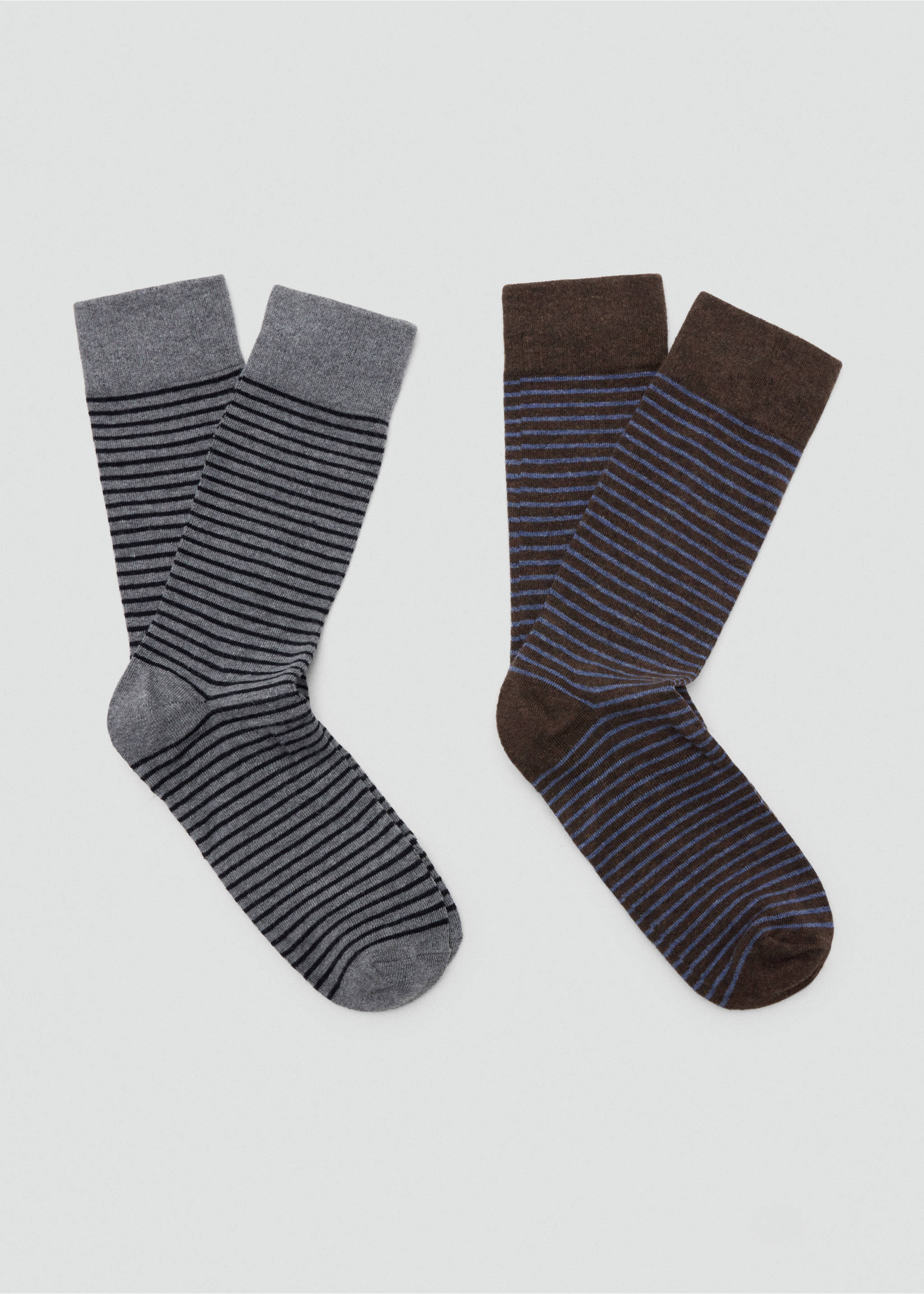 Pack of 2 striped cotton socks - Article without model, Grey. Ref: 37076722-00.