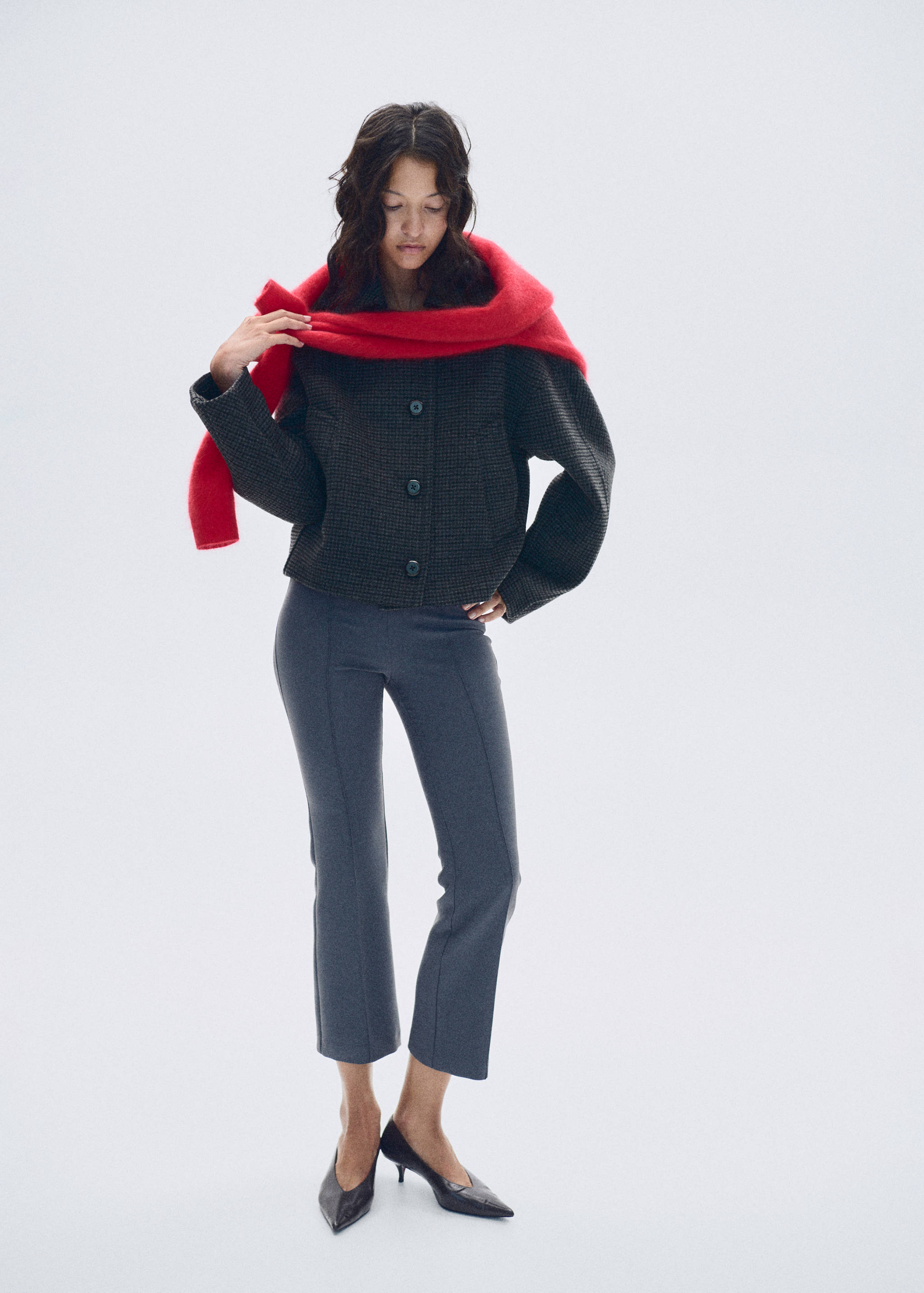 Houndstooth wool jacket - General plane