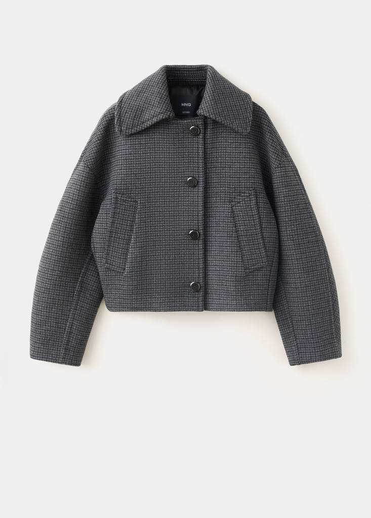 Houndstooth wool jacket — Navy