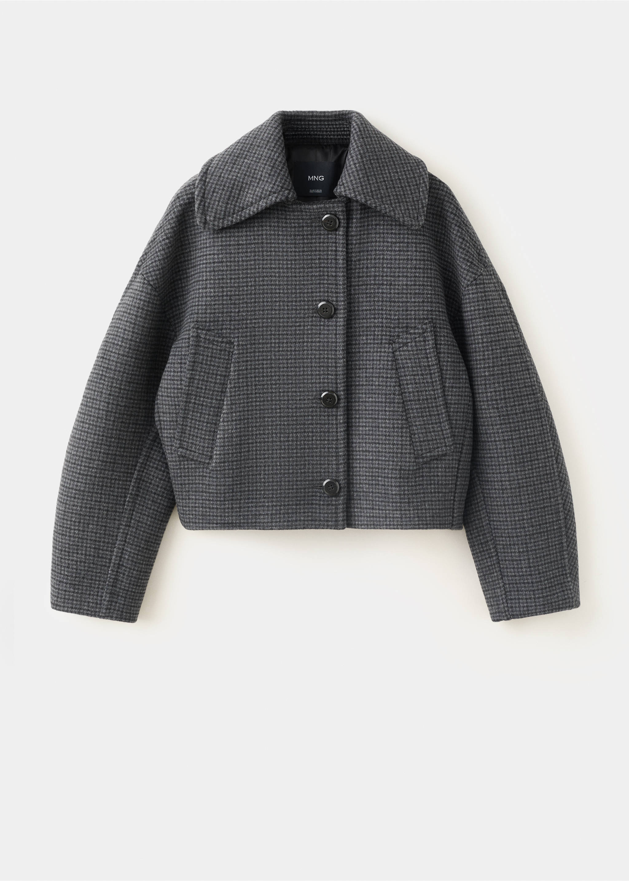 Veste laine pied-de-poule - Article sans modèle, Bleu marine. Ref: 37076726-00.