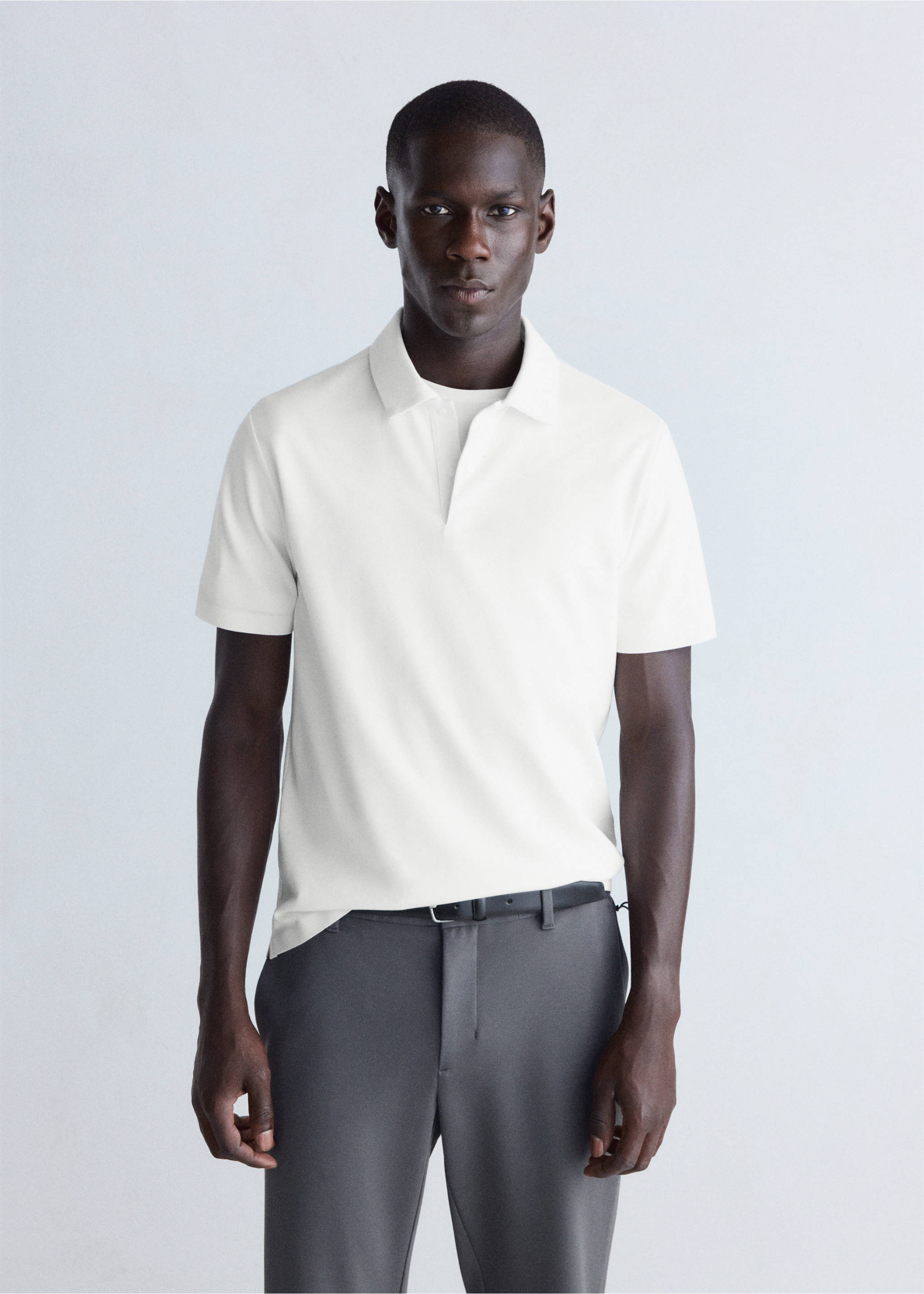 Slim-fit Thermolite® polo shirt - Medium plane, Off White. Ref: 37076727-00.