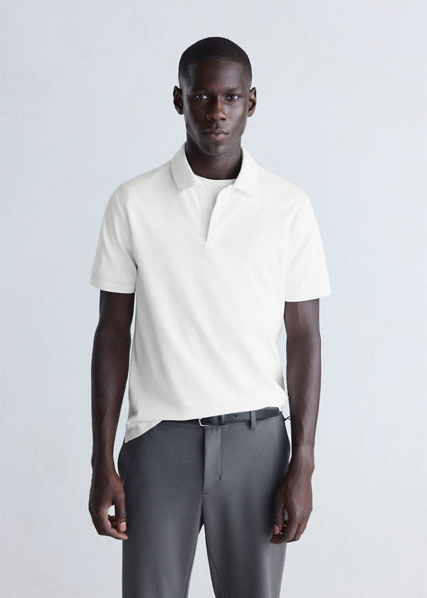 Slim-fit Thermolite® polo shirt — Off White