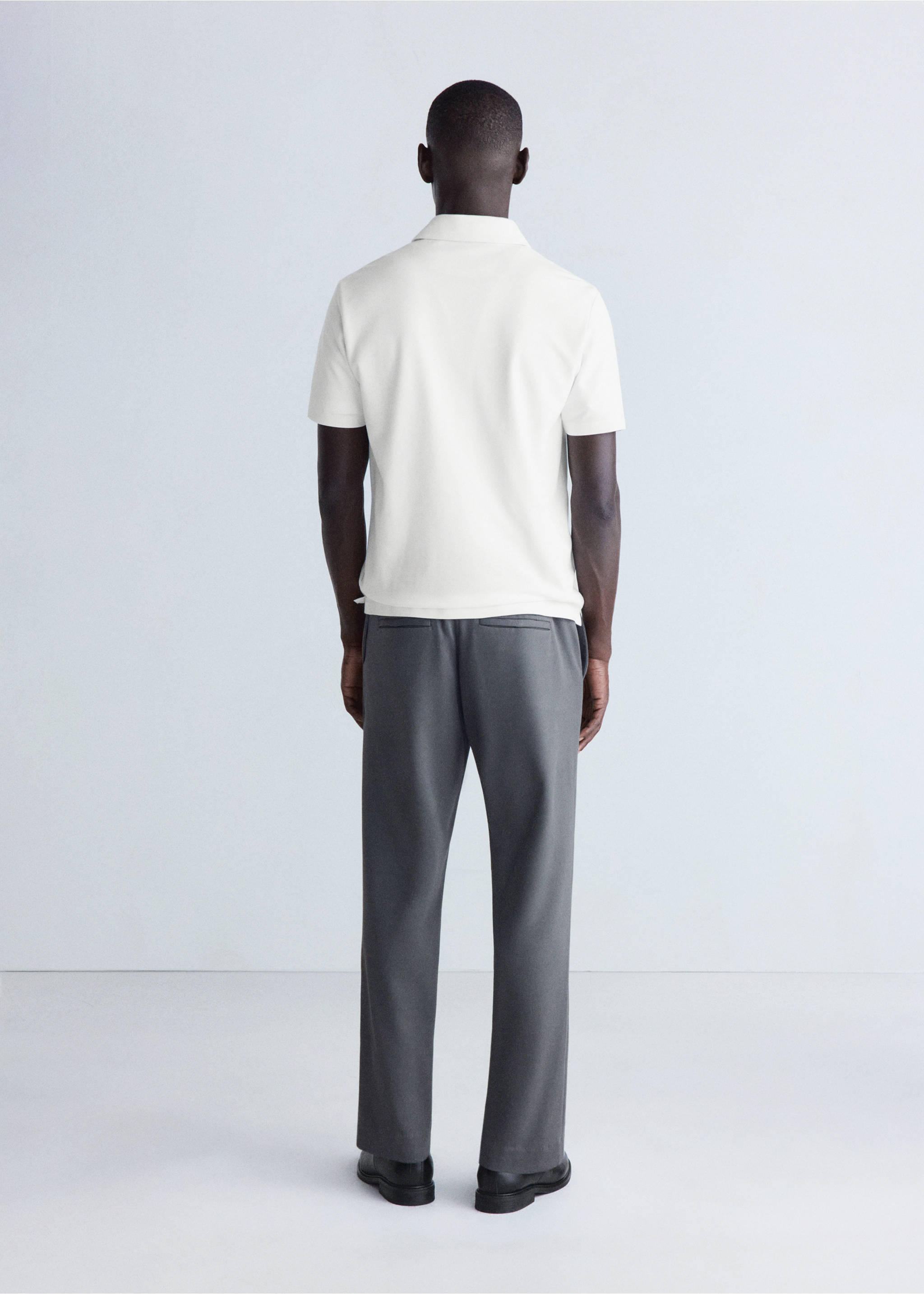 Slim-fit Thermolite® polo shirt - Reverse of the article, Off White. Ref: 37076727-00.